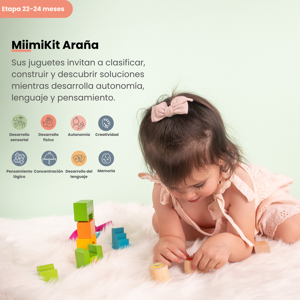 MiimiKit Araña | Kit de estimulación 22-24 meses