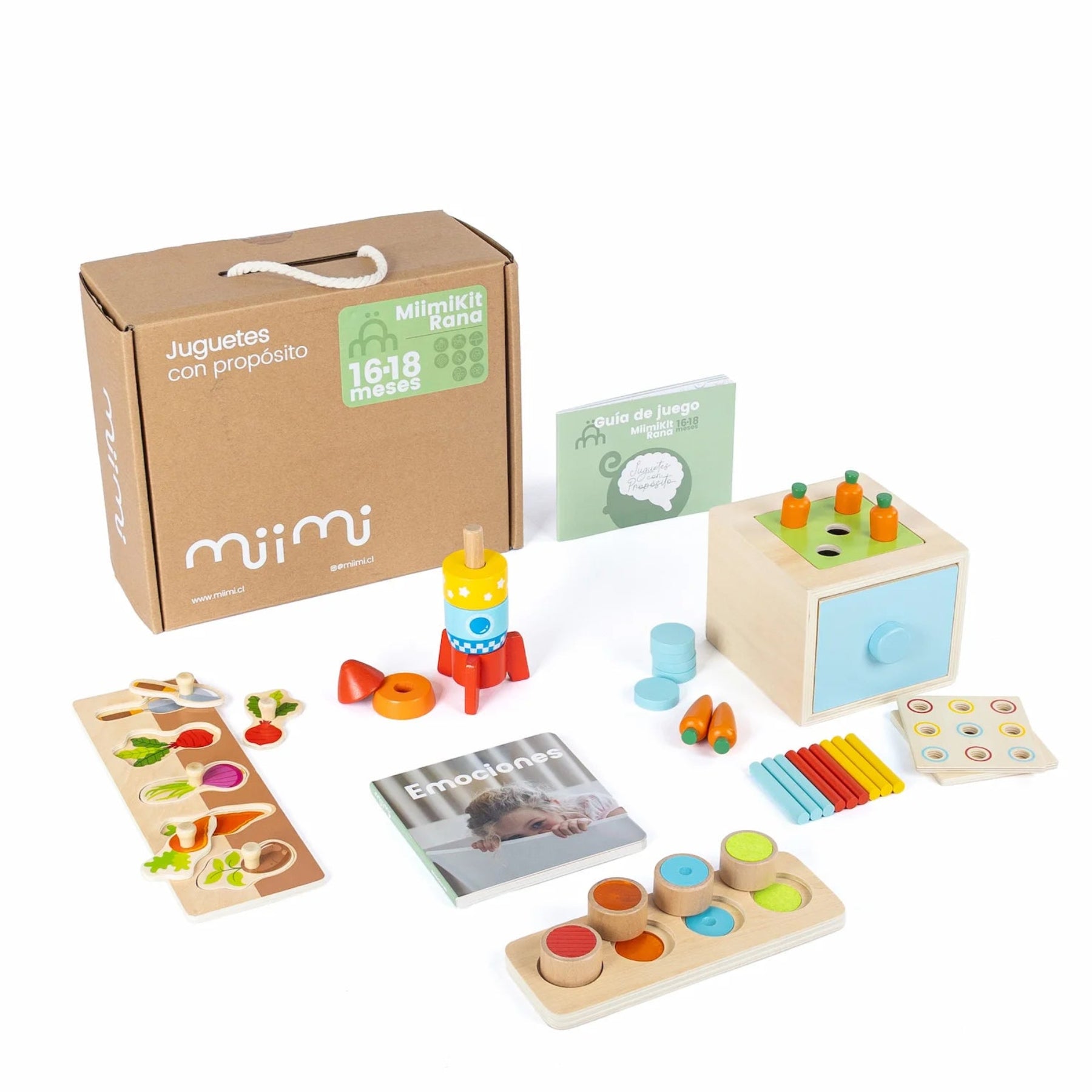 MiimiKit Rana — kit de estimulación para bebés de 16 a 18 meses