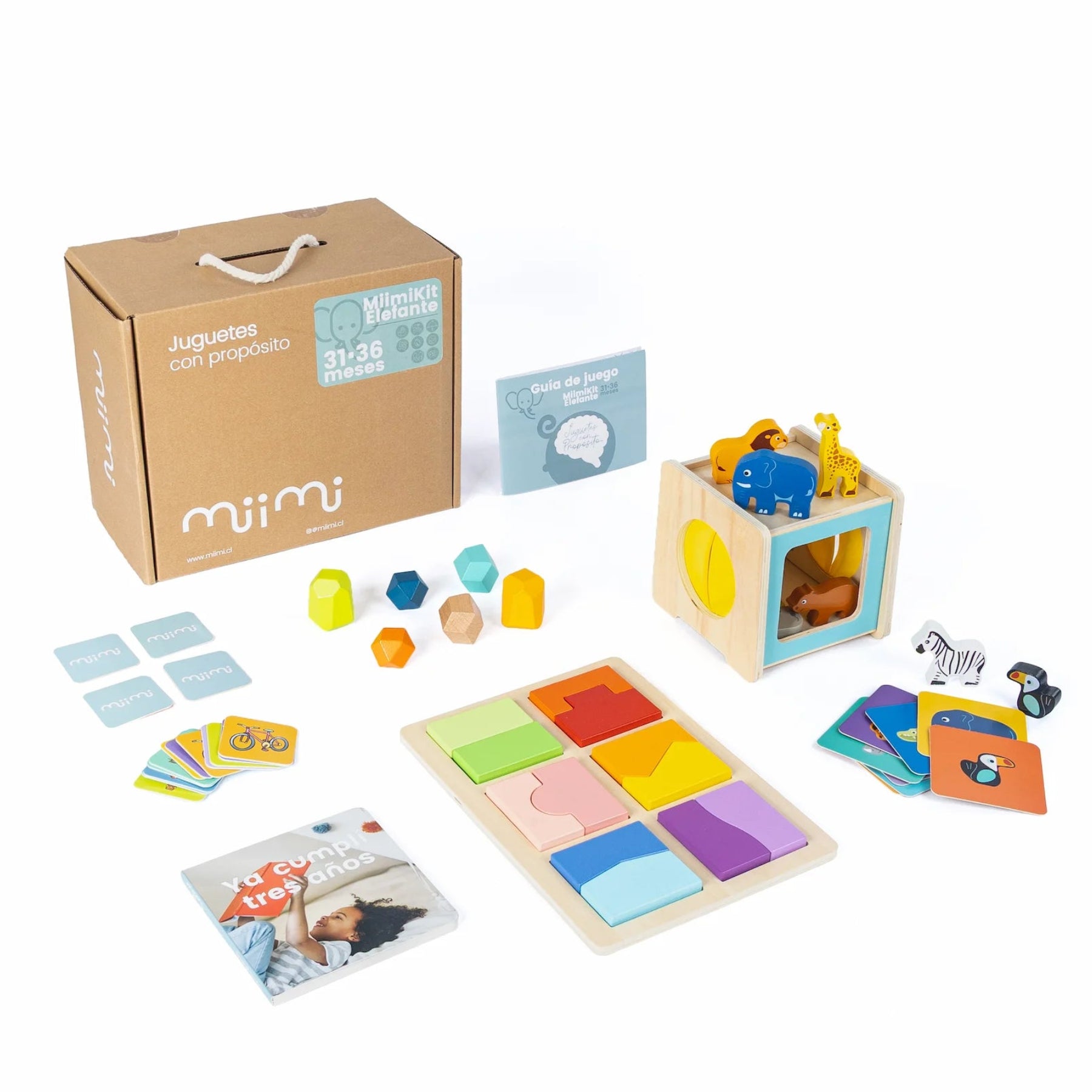 MiimiKit Elefante — kit de estimulación para bebés de 31 a 36 meses