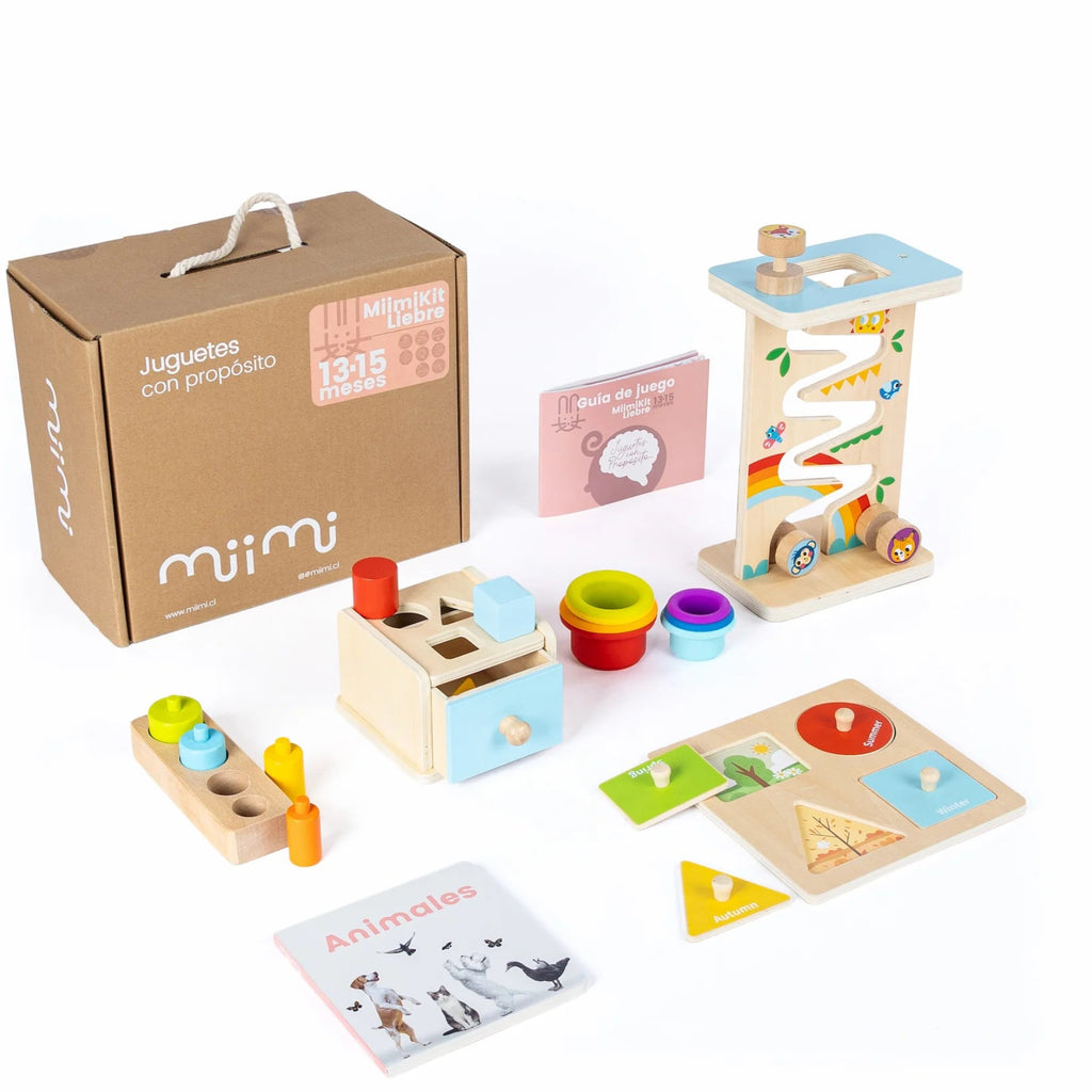 MiimiKit Liebre — kit de estimulación para bebés de 13 a 15 meses